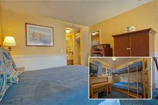 Monterey Bay Lodge - Family Suite with queen bed and twin bunk bed